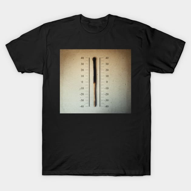 burnt match thermometer T-Shirt by psychoshadow